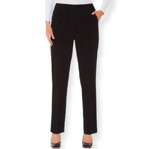 Alia Women's Pull On Straight Cord Pant - Black